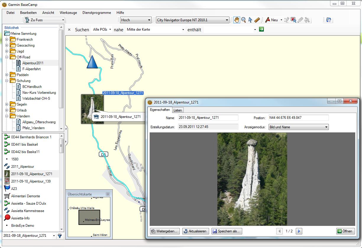georeferenziertes Bild mit Schild