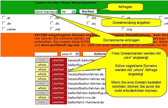 Domainabfrage