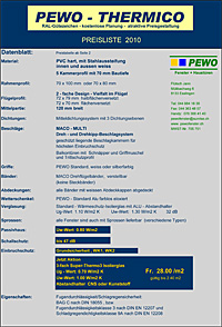 Pewo Thermico Preisliste