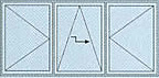 3-teiliges Element mit Schiebefl&uuml;gel und zwei Drehfl&uuml;geln 