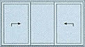 3-teiliges Element mit zwei Hebe-Schiebefl&uuml;geln und Festverglasung 