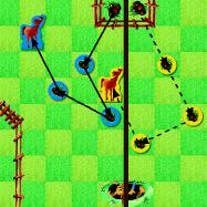 Spielz&uuml;ge des Pferdes bei der Brettspiel Variante Spiel der Pferde