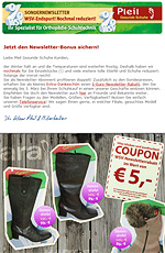 Pleil Gesunde Schuhe Newsletter 02/2012: Newsletter Bonus-Rabatt