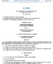 Journal officiel - Loi de finance 2011