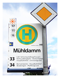 Bushaltestelle Mühldamm, Heidelberg-Ziegelhausen