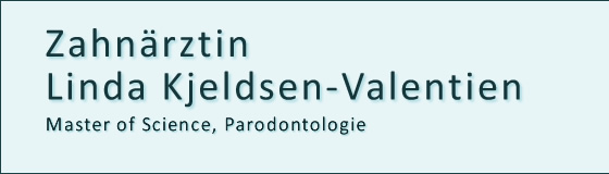 Schriftzug: Zahn&auml;rztin Linda H.Kjeldsen