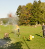 <b>"Brennendes Frittenfett und Wasser" (Demonstration)</b><br>