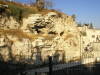 <b>Jerusalemreise - Felsen von Golgatha</b><br>Blick vom Gartengrab richtung Golgatha (Schädelstätte).<br />