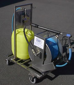 Edelstahl-Chemiewagen in schwerer Industrieausführung