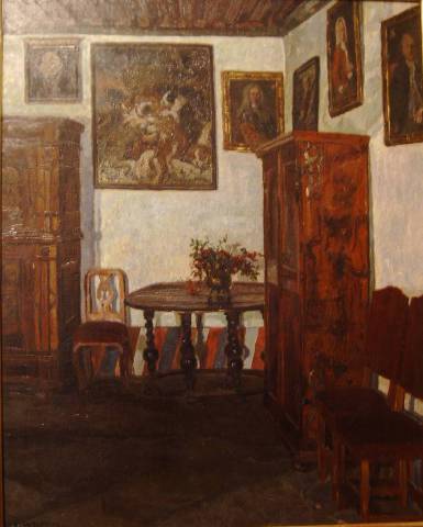 9k. Eugen Wolff-Filseck, 1873-1937, Alte Tiroler Stube, �l/Lwd.,     100x80 cm