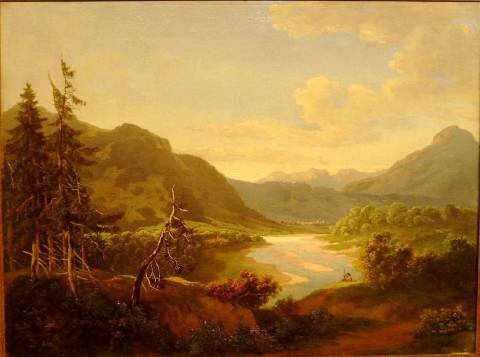 6g. Martin Martin, 1792-1865, Blick ins Loisachtal, �l/Lwd., 48x61cm