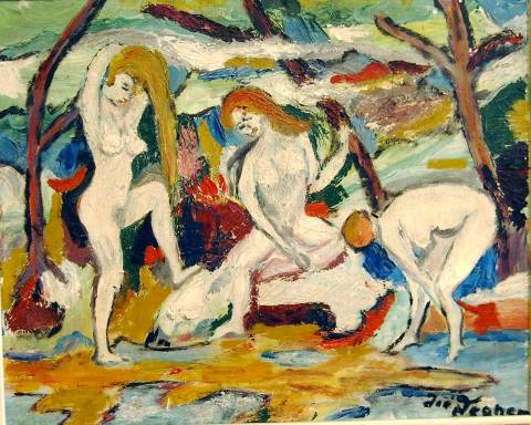 2b. Jan Degner,  Die drei Grazien, �l/Lwd., 40x50cm