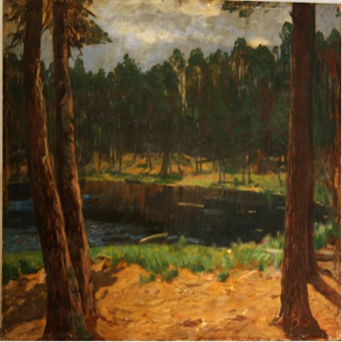 8e  Albert Stagura,1866-1947, Pechsee/Grunewald, Berlin 1915, �l/Malpl., 50 x 64