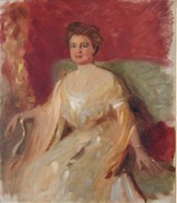 4d Betty Heldrich, (1869-1958) "Damenportrait", Öl/Malplatte, 44x37 cm