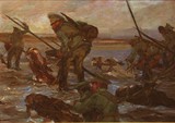 4c.  Max Hein-Neufeldt,  1874 - 1953 , "Russische Soldaten", Öl/Lwd/Ktn, 46x65 cm