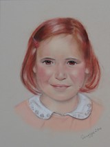 h5 Mädchenportrait 2010, Pastell, 39 x 29 cm  