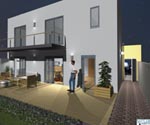 3-D Gartenansicht - Nacht