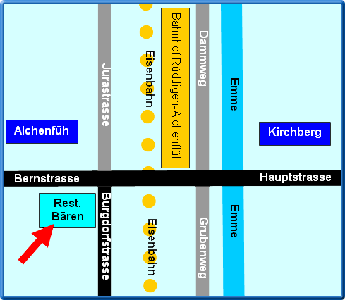 Sch�tzench�rli Kirchberg - Probe Lageplan: Rest. B�ren, Bernstr. 17, 3422 Alchenfl�h