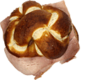 Laugenknopf mit Schinken