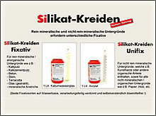 Silikat Kreiden, Restone 2 Sorten Fixativ, Atelier Bohring 