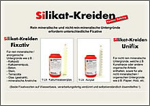 Silikat Kreiden 2 Sorten Fixativ, Atelier Bohring Aichelberg