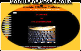 Modifiez vous-m�me le contenu de votre site Web ! - Avec notre option "Module de Mise � Jour" vous pouvez VOUS-M�ME effectuer toutes modifications sur votre site web (photos, textes et pr�sentations). - Comme dans un traitement de texte, vous modifiez ou cr�ez textes et tableaux. Vous pouvez �galement ins�rer des photos ou d'autres fichiers (par exemple une liste d'achats). De cette mani�re, vous �tes totalement autonome. - Voyez � quel point c'est facile : 1. Vous vous identifiez. 2. Vous cliquez sur l'acc�s au module de mise � jour de votre site web.