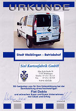 Urkunde der Stadt Waiblingen 
