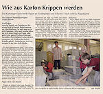 Zeitungsartikel - Wie aus Karton Krippen werden - klicken Sie f�r eine gr��ere Darstellung