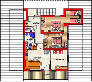 Grundriss der Ferienwohnung in K�nigsleiten in �sterreich