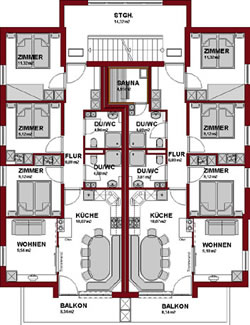 Grundriss der Ferienwohnung in Königsleiten in Österreich