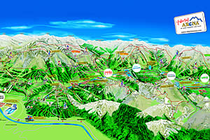 Sommerpanorame der Zillertal-Arena in &Ouml;sterreich
