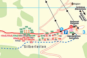 Wegbeschreibung und Ortsplan vom Bergdörf'l Silberleiten im Zillertal / Österreich