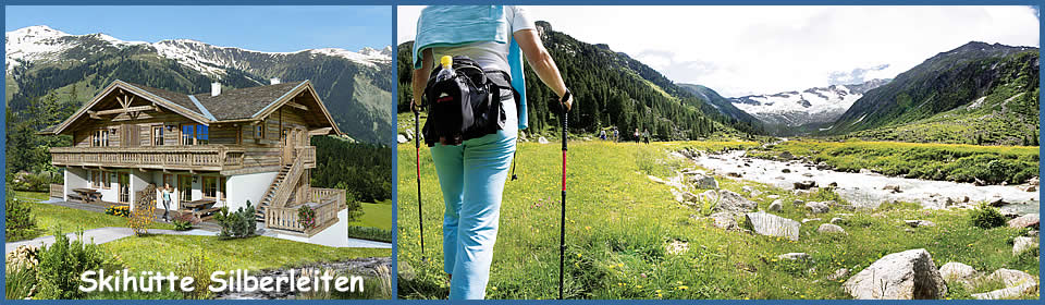 Skih&uuml;tte mit Ferienwohnungen und Sauna in Hochkrimml / Silberleiten in &Ouml;sterreich. Sommerurlaub im Zillertal im Salzburger Land. 