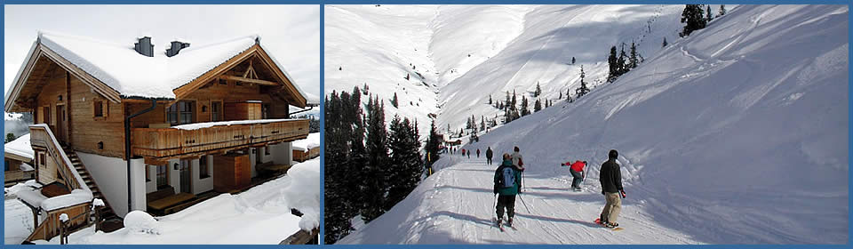 Skih&uuml;tte mit Ferienwohnungen und Sauna in Hochkrimml / Silberleiten in &Ouml;sterreich. Skiurlaub im Zillertal im Salzburger Land. 