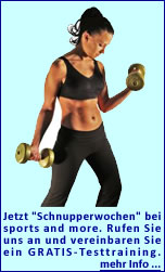 Gratis-Testtraining bei sports and more, W�llstein