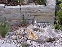 Sandsteinmauer, Kiesgarten, Lehrlingsarbeit