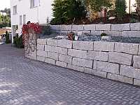 Parkplatz und Mauer 