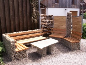 Komplette Gabionen Lounge