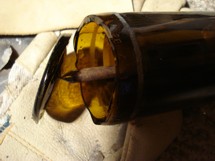 Flintknapping Flaschenboden entfernen