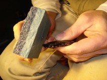 Flintknapping Plattform pr&auml;parieren