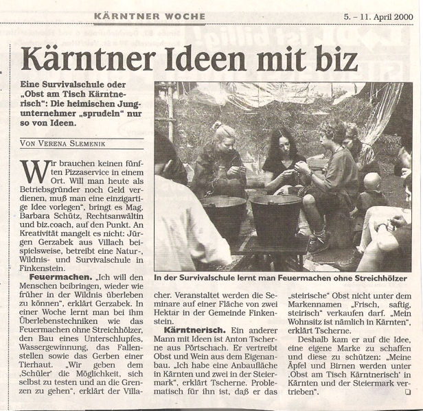 Natur Agentur Survival und Wildnis Schule Jürgen Gerzabek Business Wettbewerb