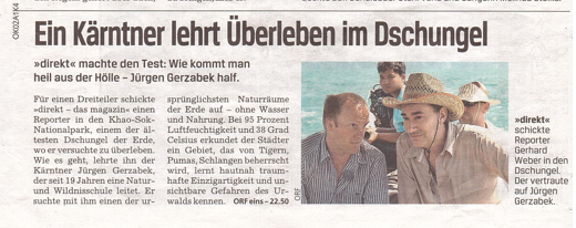 survival Khao Sok mit ORF und Jürgen Gerzabek im Dschungel