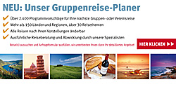 Suchen Sie sich Ihre Wunschreise aus &uuml;ber 2'000 Gruppenreisen in unserer Online-Datenbank aus und senden Sie uns Ihre Anfragen &uuml;ber das Anfrageformular. Sie erhalten dann binnen weniger Tage Ihr konkretes, unverbindliches Preisangebot. 
