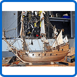 Ausstellung mit historischen Schiffsmodellen und Buddelschiffen in Tams-Gasthof in Klein Bennebek