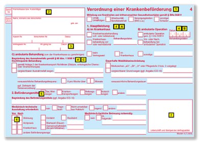 Ausfüllhinweise für die Krankenbeförderung