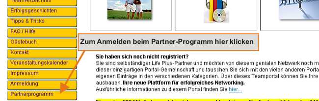 Anmeldung zum Partnerprogramm