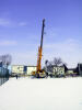 <b>Der erste Mast h�ngt am Kran 3.3.2005 14:00</b><br>