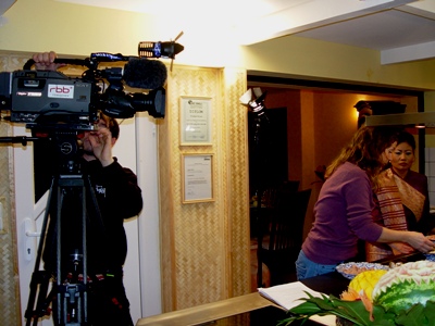 Fernsehaufnahmen des rbb in der Kochschule