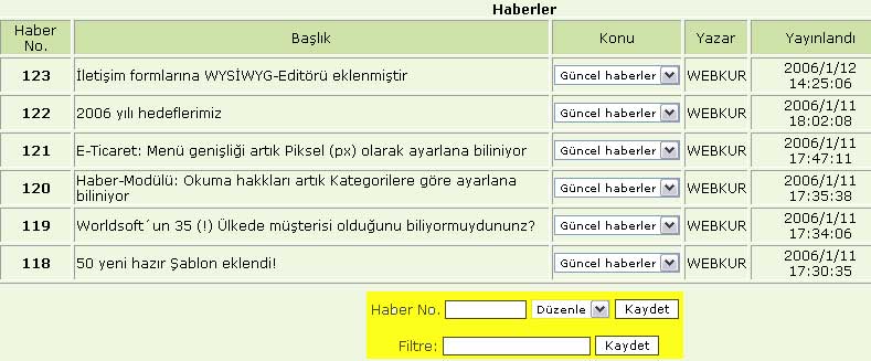 Haber modülü