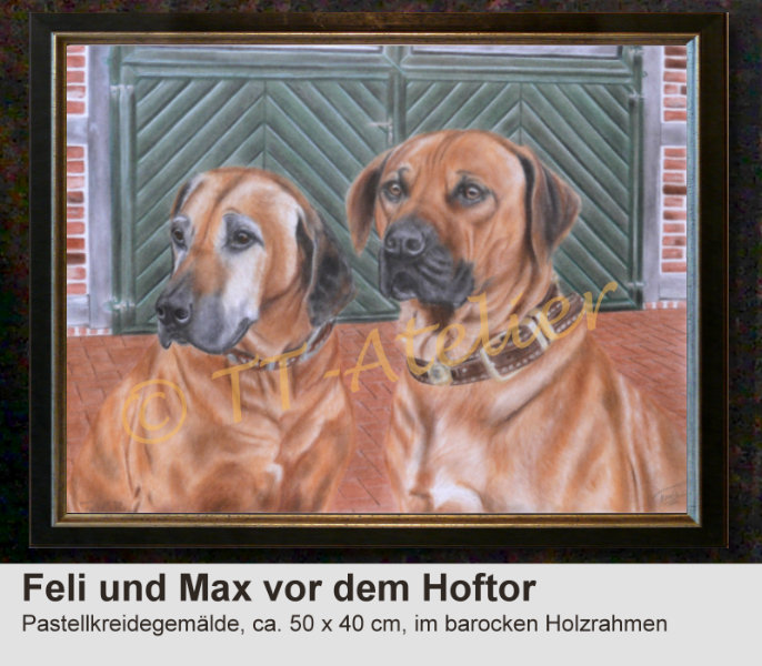 Hundeporträt in Pastell